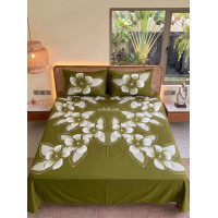 Hand Painted Rayon Bedsheet Set King Size